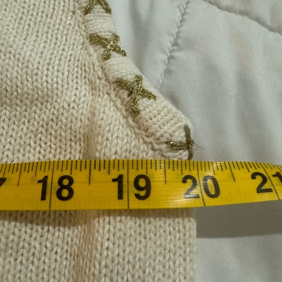 Vintage Ugly Christmas Sweater Vest Beaded Grandma Poinsettia Embroidered - Picture 6 of 15